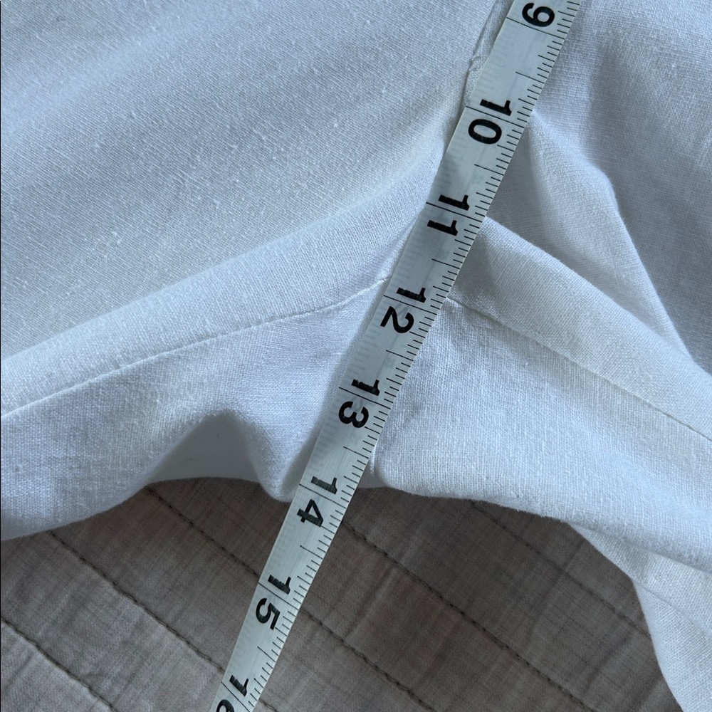 J. Crew white linen/cotton pull on casual sailor office pants loose tapered 12​ - Picture 7 of 10